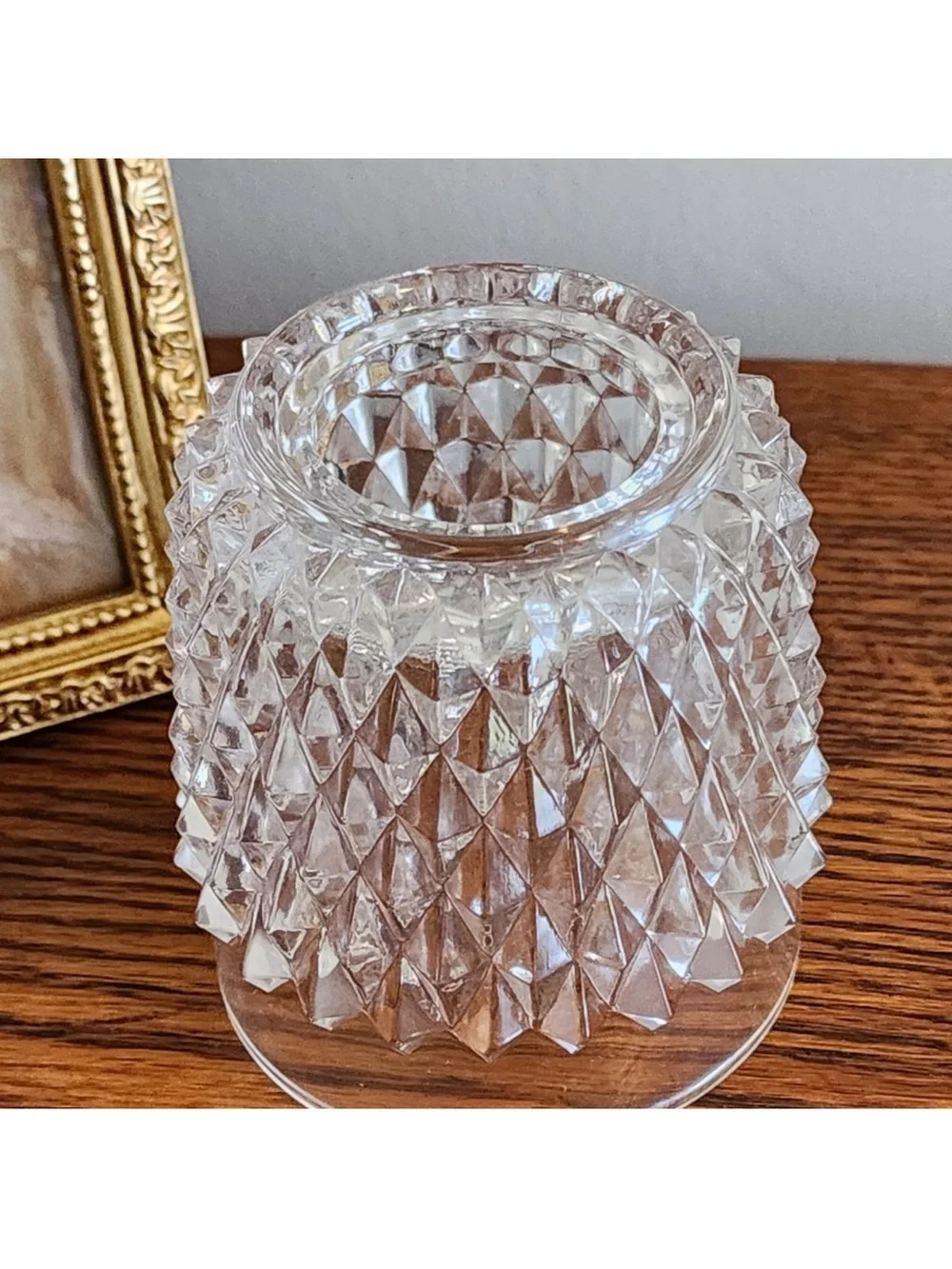 Crystal Textured Glass Votive Candle Holder - Clear